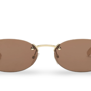 Elegant Brown Lens Oval Sunglasses 1664