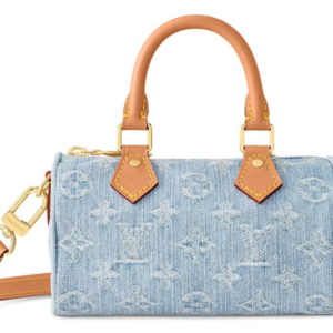 Nano sac à main en denim monogramme bleu 7923
