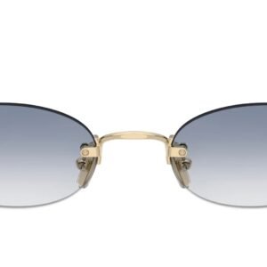 Lunettes de Soleil Ovales Or Pâle 3718