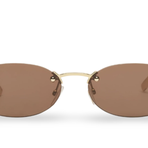 Lunettes de soleil ovales verres bruns élégants 1664